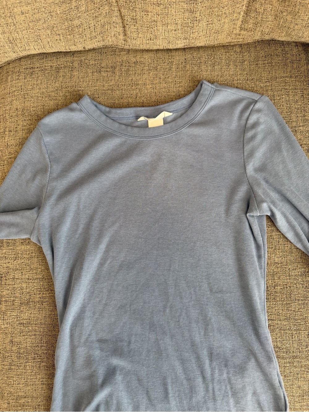 H&M Light Blue Long Sleeve Crewneck Tee